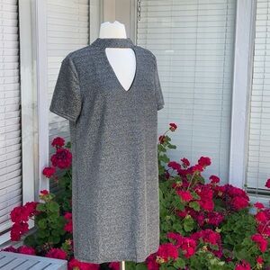 Chic Silver sparkle Gray Mini Dress